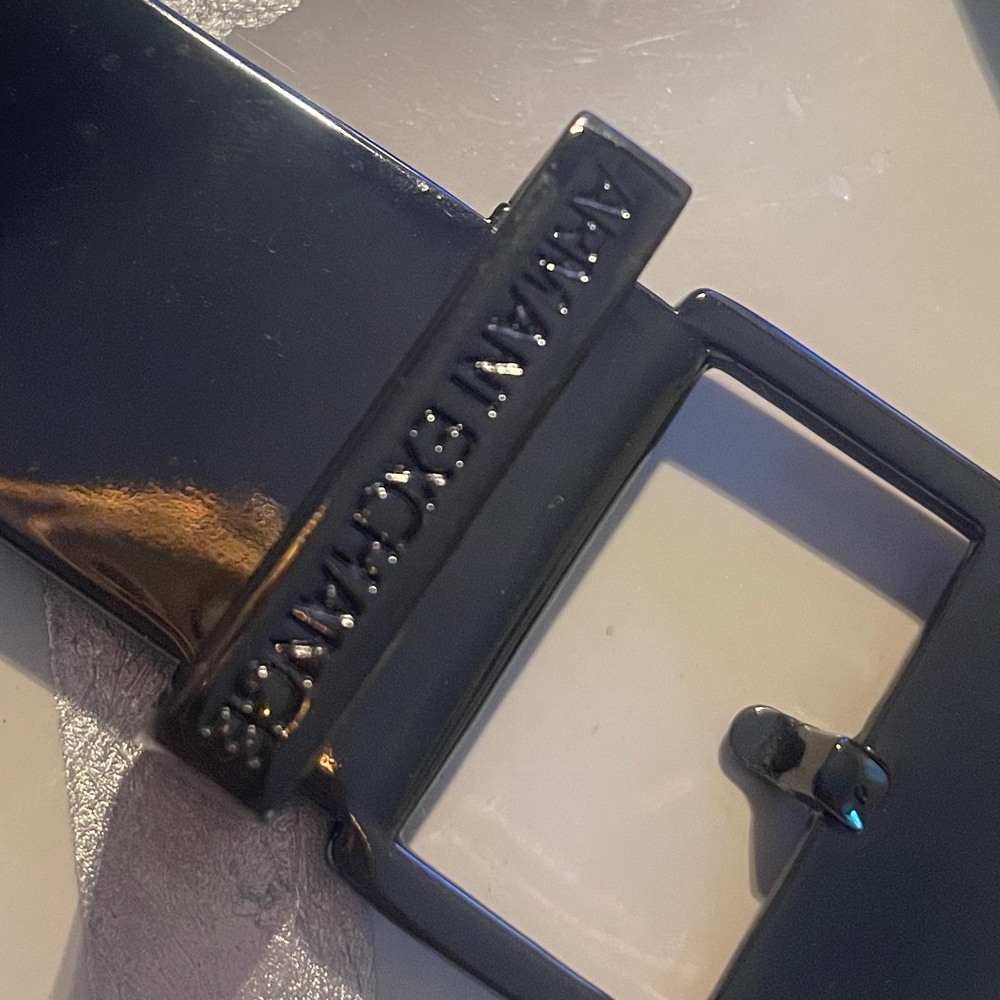 Armani Exchange gunmetal chain belt